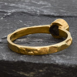 Gold Ruby Ring, Created Ruby, Ruby Solitaire Ring, Round Ruby Ring, Ruby Promise Ring, Created Ruby Ring, Red Stone Ring, Hammered Band, 18K