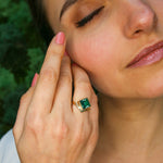 Gold Mystic Topaz Ring, Natural Mystic Topaz, Mystic Topaz Ring, Purple Square Ring, Princess Cut Ring, Purple Stone Ring, Gift For Her, 18K