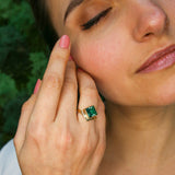 Gold Mystic Topaz Ring, Natural Mystic Topaz, Mystic Topaz Ring, Purple Square Ring, Princess Cut Ring, Purple Stone Ring, Gift For Her, 18K