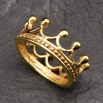 old Crown Ring, Tiara Band, 18k Gold Vermeil