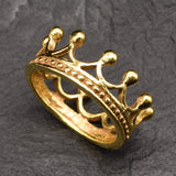 old Crown Ring, Tiara Band, 18k Gold Vermeil