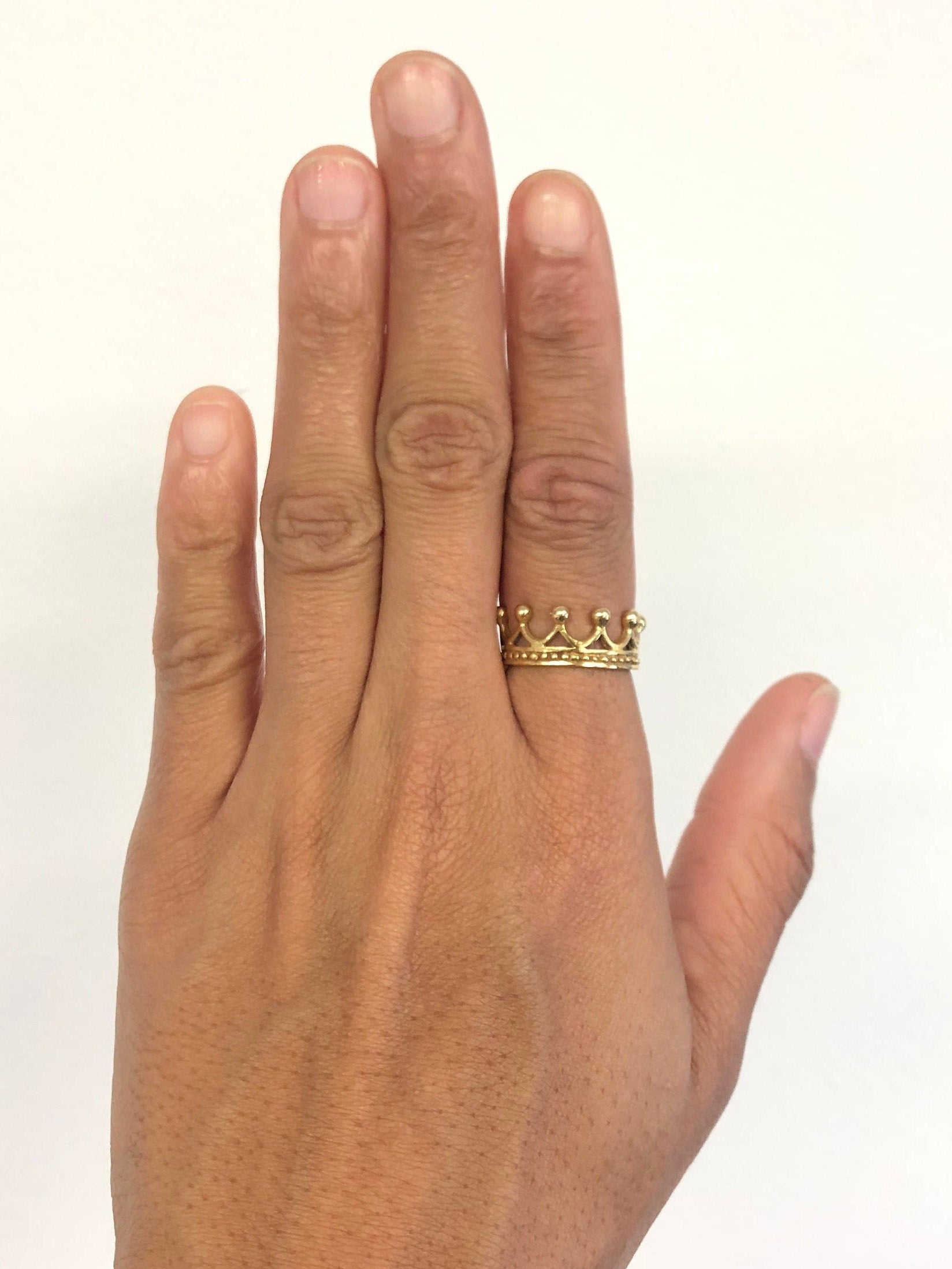 old Crown Ring, Tiara Band, 18k Gold Vermeil