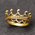 old Crown Ring, Tiara Band, 18k Gold Vermeil