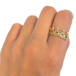 old Crown Ring, Tiara Band, 18k Gold Vermeil