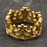 Gold Crown Ring, Vintage Gold Ring, Handmade Gold Ring, Queen Crown Ring, Princess Ring, 18K Gold Ring, Gold Queen Ring, Elegant Gold Ring