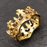 Gold Crown Ring, Vintage Gold Ring, Handmade Gold Ring, Queen Crown Ring, Princess Ring, 18K Gold Ring, Gold Queen Ring, Elegant Gold Ring