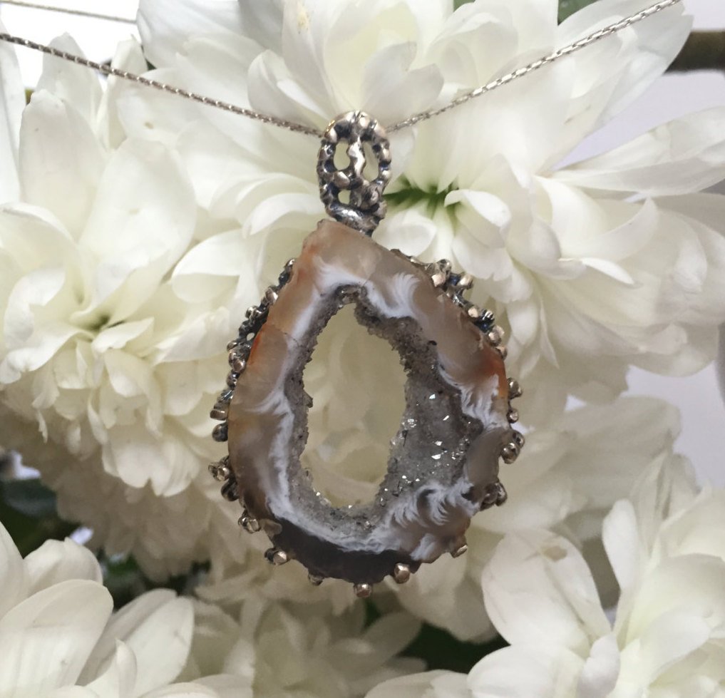 Raw Agate Pendant, Raw Stone Design, Agate Pendant, Raw Crystal Pendant, Rock Pendant, Antique Pendant, 925 Silver Pendant, Natural Pendant