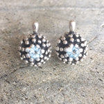 Blue Topaz Earrings, Vintage Earrings, Blue Topaz, Topaz Gemstone, Topaz Stone, Antique Earrings, Silver Earrings, Pure Silver, Solid Silver